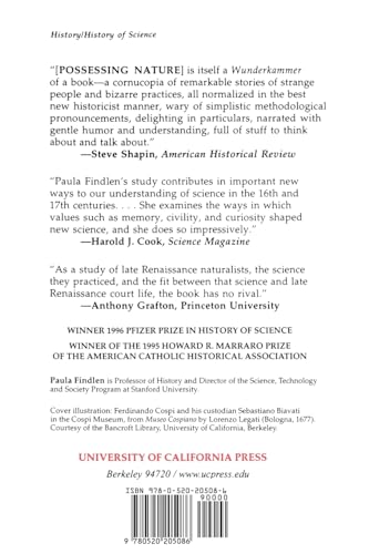 Possessing Nature: Museums, Collecting, And Scientific Culture In Early Modern Italy (Studies On The History Of Society And Cult,Used