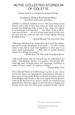 The Collected Stories of Colette,New