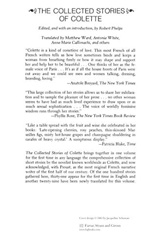 The Collected Stories of Colette,New