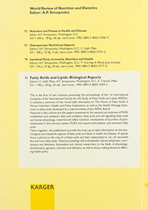 Fatty Acids and Lipids: Biological Aspects (World Review of Nutrition & Dietetics),Used