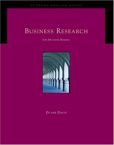 Business Research for Decision Making (Duxbury Applied Series) (Book & CDROM),Used
