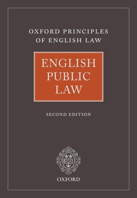 English Public Law (Oxford Principles of English Law),Used