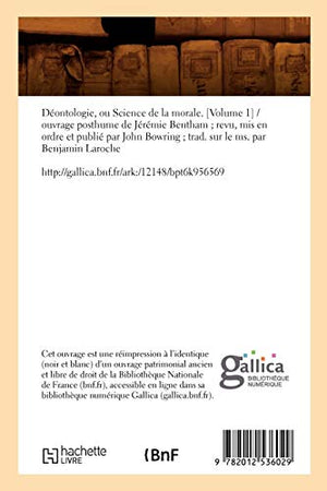 Dontologie, Ou Science de la Morale. [Volume 1] (d.1834) (Sciences Sociales) (French Edition),Used