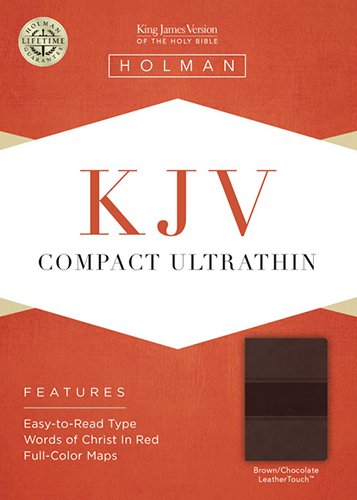 KJV Compact Ultrathin Bible, Brown/Chocolate LeatherTouch,Used
