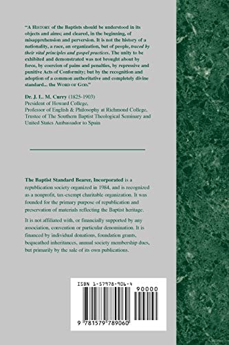 Baptist Church Perpetuity (Baptist History (Paperback)),New