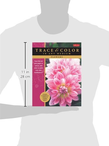 Flowers: Trace line art onto paper or canvas, and color or paint your own masterpieces (Trace & Color),Used