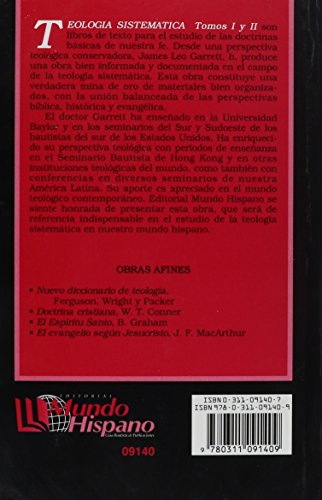 Teologia Sistematica: Tomo I, Biblica, Historica, Evangelica (Spanish Edition),Used