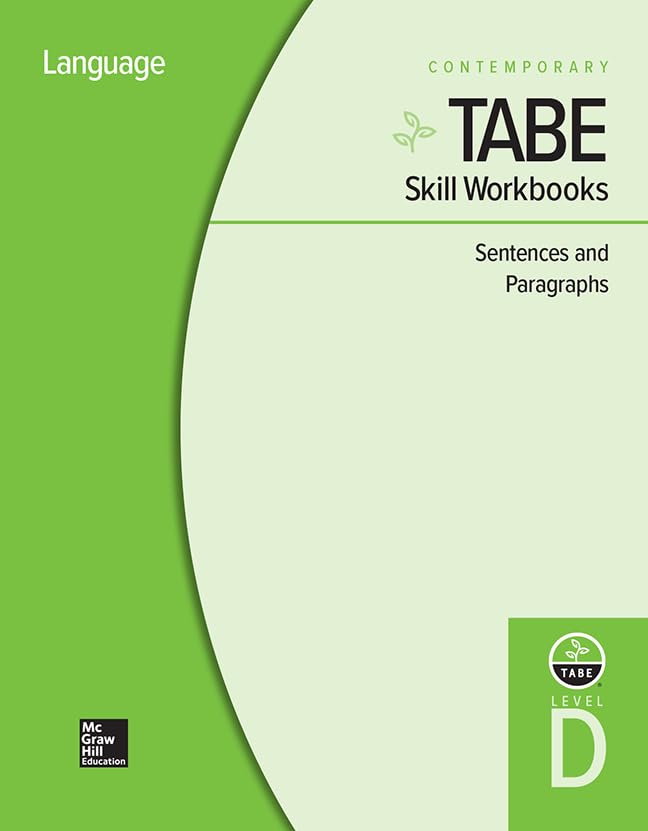 TABE Skill Workbooks Level D: Sentences and Paragraphs  10 Pack (Achieving TABE Success for TABE 9 & 10),Used