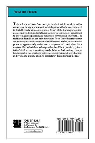 Measuring What Matters: CompetencyBased Learning Models in Higher Education: New Directions for Institutional Research (JB IR ,Used