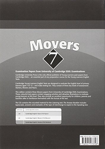 Cambridge Young Learners English Tests 7 Movers Answer Booklet: Examination Papers from University of Cambridge ESOL Examination,Used