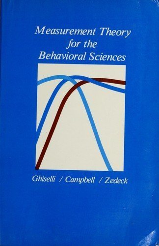 Measurement Theory for the Behavioral Sciences,New
