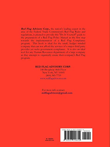 DO IT YOURSELF RED FLAGA SAMPLE POLICY MANUAL,Used