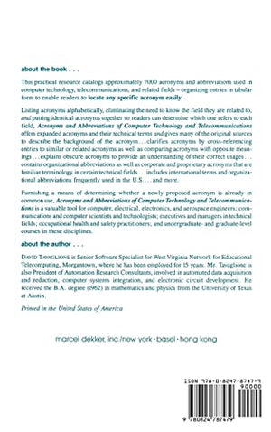 Acronyms and Abbreviations of Computer Technology and Telecommunications,Used