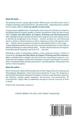 Acronyms and Abbreviations of Computer Technology and Telecommunications,Used