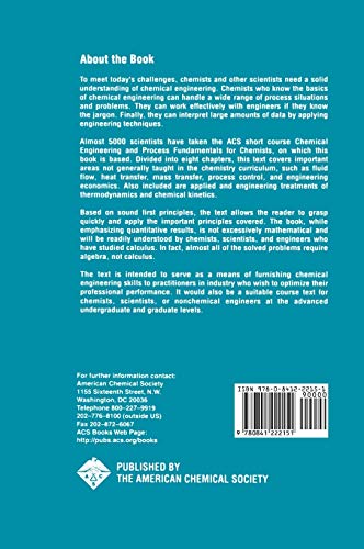 Chemical Engineering for Chemists (Acs Professional Reference Book),Used