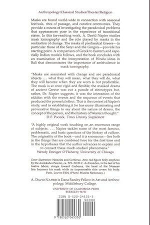 Masks, Transformation, and Paradox,Used