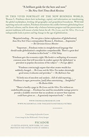 The Lexus and the Olive Tree: Understanding Globalization,Used