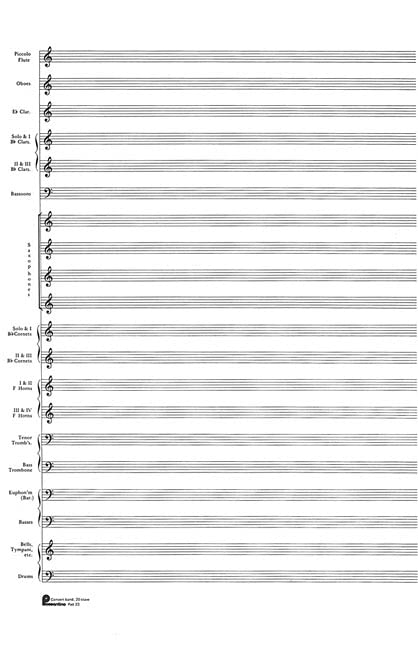 23. Score Pad: 20Stave (Concert Band): Passantino Manuscript Paper,Used