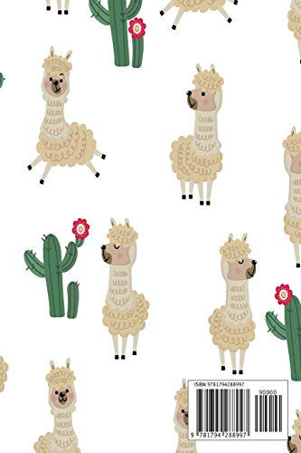Address Book: Include Alphabetical Index With Cute alpaca and cactus seamless cover,Used