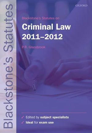 Blackstone's Statutes on Criminal Law 20112012 (Blackstone's Statute Series),Used