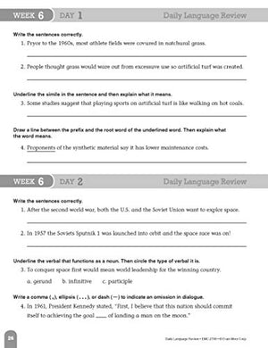 Evanmoor Daily Language Review, Grade 8 Actvities Homeschooling & Classroom Resource Workbook, Reproducible Worksheets, Teacher