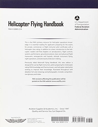 Helicopter Flying Handbook FAAH808321A (FAA Handbooks Series),Used