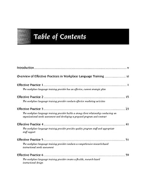 Effective Practices in Workplace Language Training: Guidelines for Providers of Workplace English Language Training Services,Used