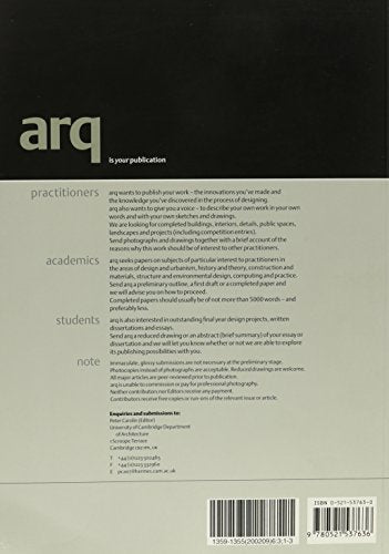 arq: Architectural Research Quarterly: Volume 6, Part 3,Used