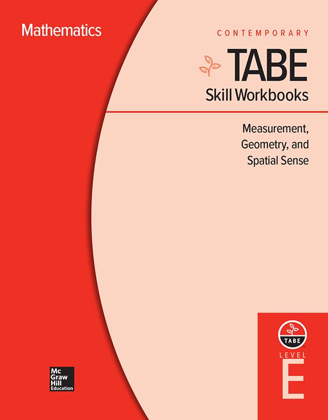 TABE Skill Workbooks Level E: Measurement, Geometry, and Spatial Sense (10 copies) (Achieving TABE Success for TABE 9 & 10),Used