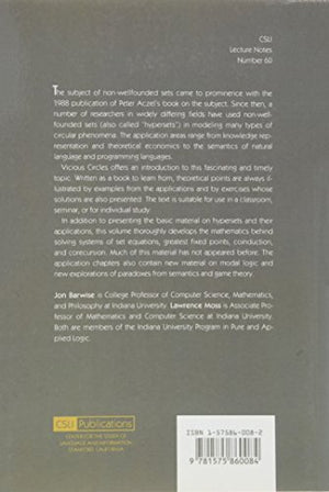 Vicious Circles: On the Mathematics of NonWellfounded Phenomena (CSLI Lecture Notes),Used