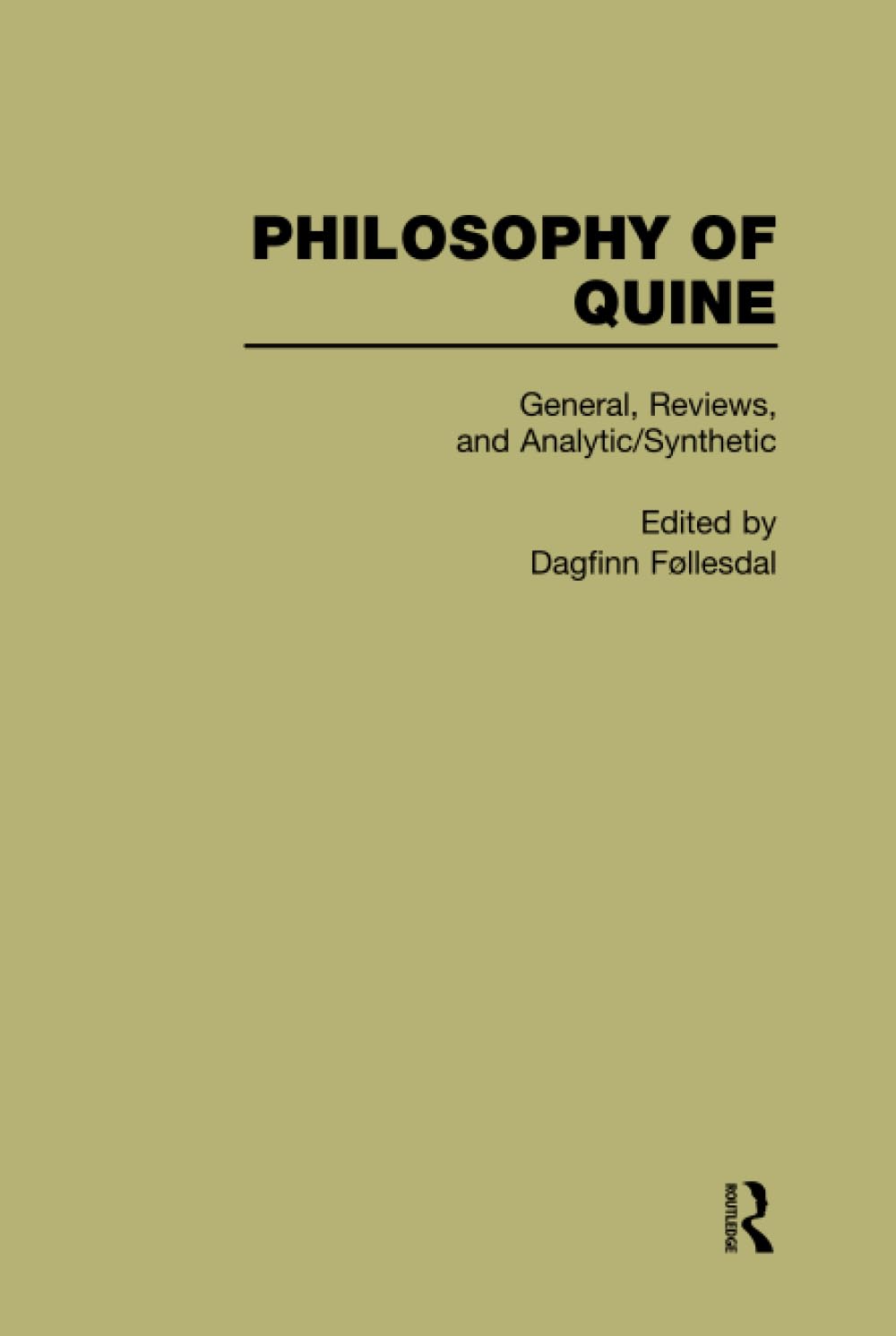 General, Reviews, And Analytic/Synthetic : Philosophy Of Quine, Volume 1,Used