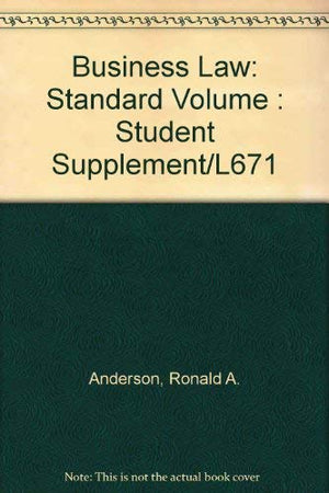 Business Law: Standard Volume : Student Supplement/L671,Used