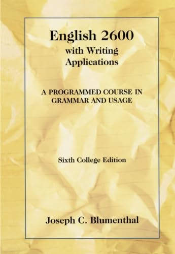 English 2600 with Writing Applications: A Programmed Course in Grammar and Usage (College Series),Used