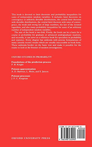 Limit Theorems of Probability Theory: Sequences of Independent Random Variables (Oxford Studies in Probability),Used