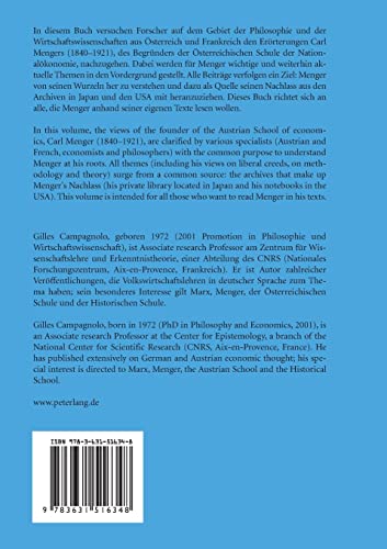 Carl Menger: Neu errtert unter Einbeziehung nachgelassener Texte Discussed on the Basis of New Findings (Wiener Arbeiten zur Ph,New