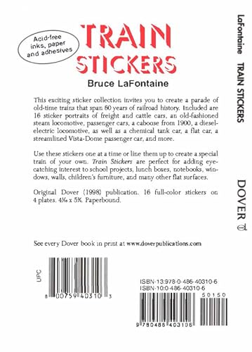 Train Stickers (Dover Little Activity Books: Travel),Used