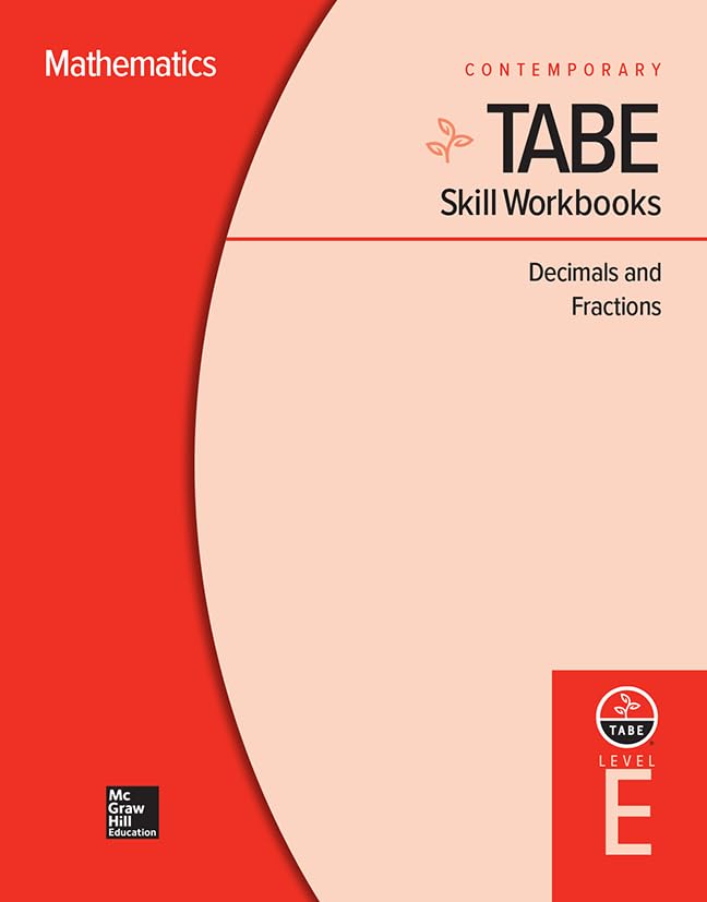 TABE Skill Workbooks Level E: Decimals (10 copies) (Achieving TABE Success for TABE 9 & 10),Used