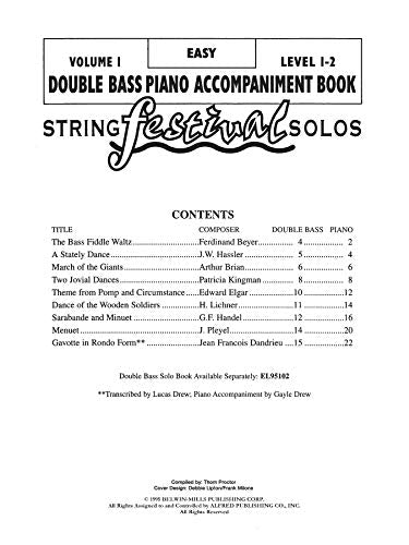 String Festival Solos, Vol 1: Double Bass Piano Acc.,Used