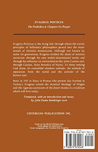 Evagrius Ponticus: The Praktikos. Chapters On Prayer (Cistercian Studies) (Volume 4),New