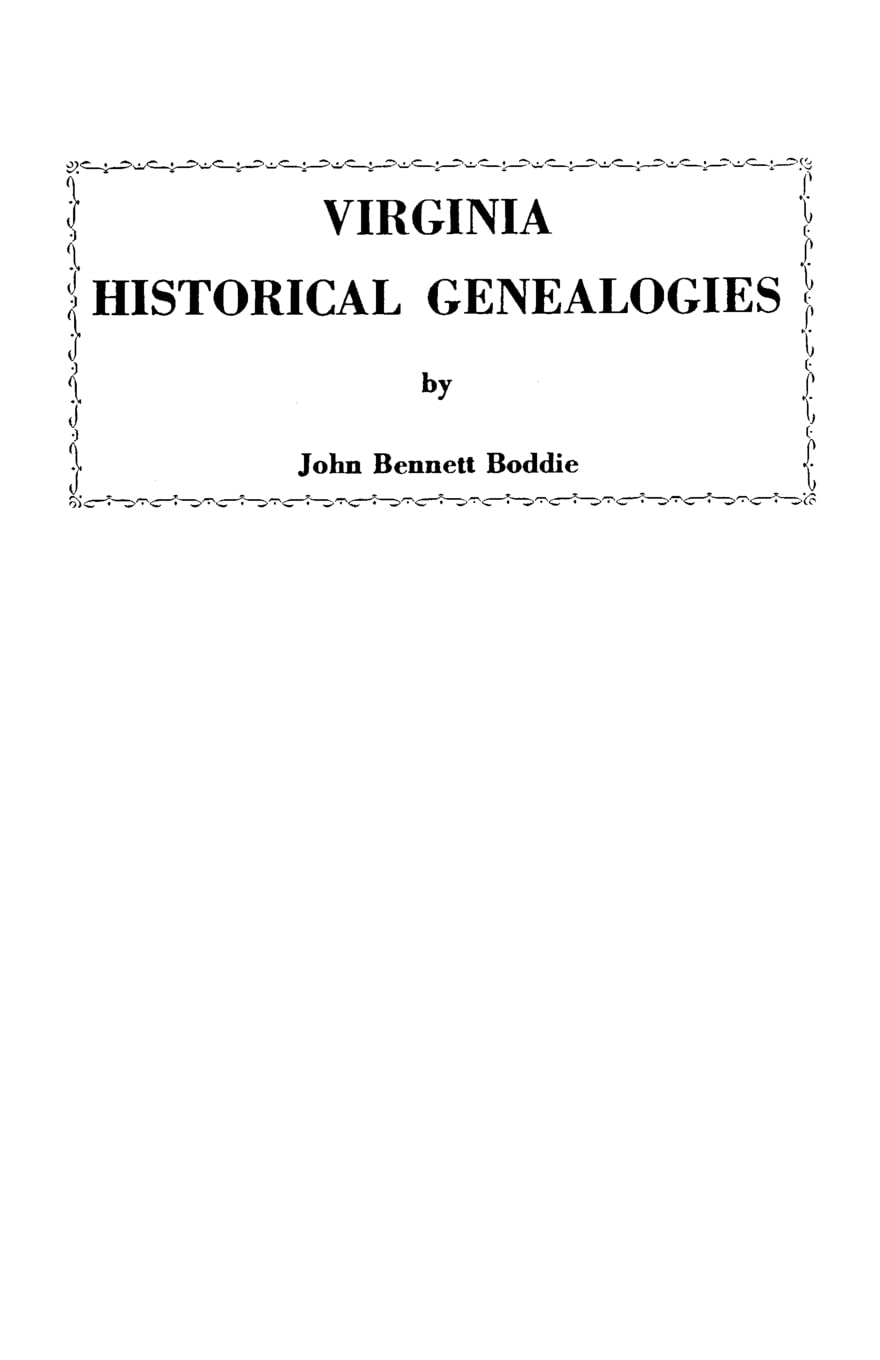 Virginia Historical Genealogies,Used