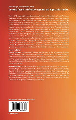 Emerging Themes in Information Systems and Organization Studies,Used