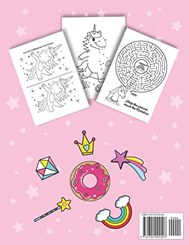 Unicorn Activity Book for Kids Ages 48: A Fun and Beautiful Magical Unicorn Workbook of Mazes, Coloring, Dot To Dot, Word Searc,Used