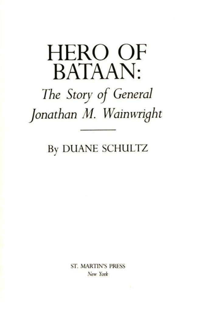 Hero of Bataan: The Story of General Wainwright,Used