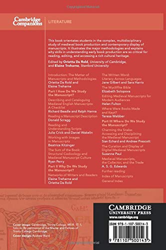 The Cambridge Companion to Medieval British Manuscripts (Cambridge Companions to Literature),Used