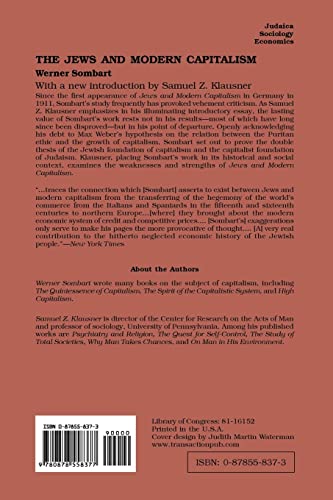 The Jews and Modern Capitalism (Classics in Social Science Series),Used