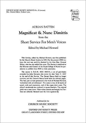 Magnificat and Nunc Dimittis from the Short Service (Church Music Society publications),Used