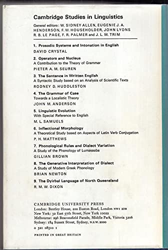 The Dyirbal Language of North Queensland (Cambridge Studies in Linguistics, Series Number 9),Used