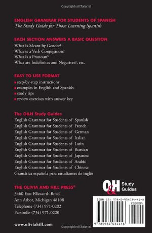 Olivia Hill Press English Grammar Study Guide for Spanish Learners, 7th Edition