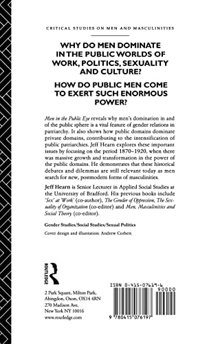 Men In The Public Eye (CRITICAL STUDIES ON MEN AND MASCULINITIES),Used