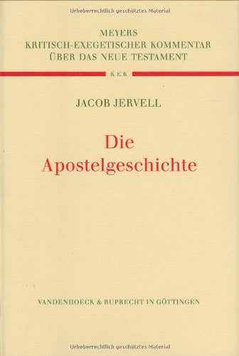 Die Apostelgeschichte (KritischExegetischer Kommentar Uber Das Neue Testament) (German Edition),Used